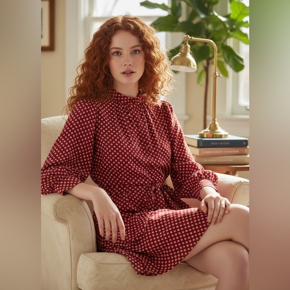 Joie Dresses & Skirts - Joie Red Dolman Sleeve Hidden Button Belted Dress Size XS